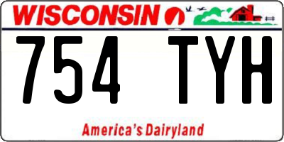 WI license plate 754TYH