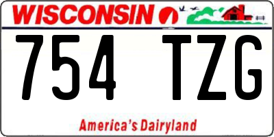 WI license plate 754TZG