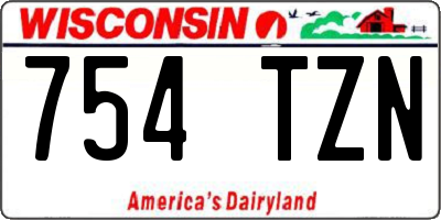WI license plate 754TZN