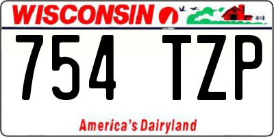 WI license plate 754TZP