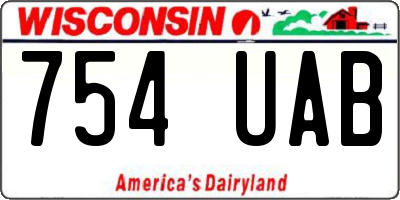 WI license plate 754UAB