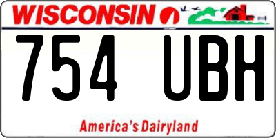 WI license plate 754UBH