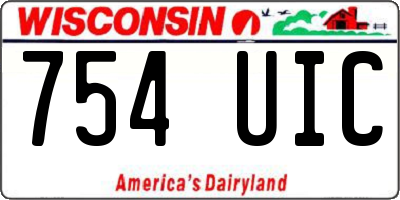 WI license plate 754UIC