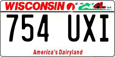 WI license plate 754UXI