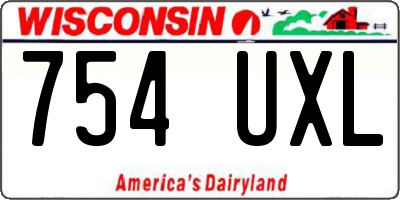 WI license plate 754UXL