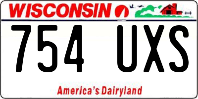 WI license plate 754UXS