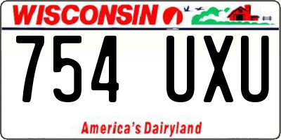 WI license plate 754UXU