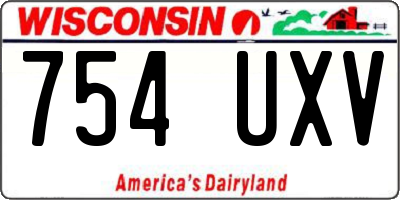 WI license plate 754UXV