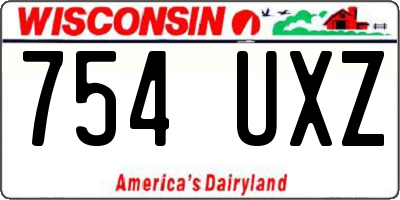 WI license plate 754UXZ