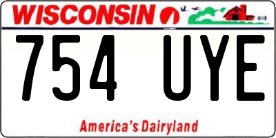 WI license plate 754UYE