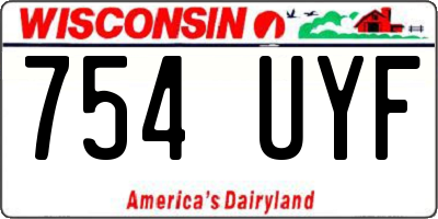 WI license plate 754UYF