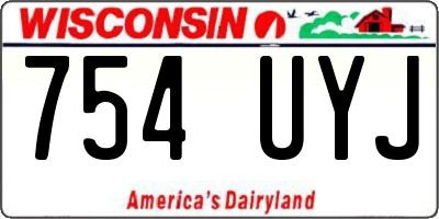 WI license plate 754UYJ