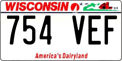 WI license plate 754VEF