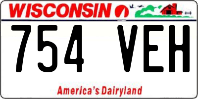WI license plate 754VEH