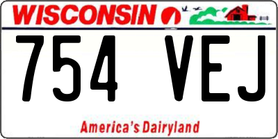 WI license plate 754VEJ