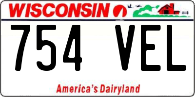 WI license plate 754VEL