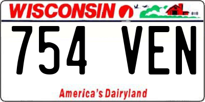 WI license plate 754VEN