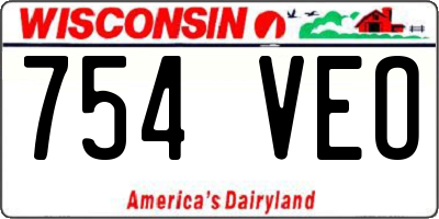 WI license plate 754VEO