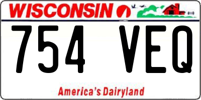 WI license plate 754VEQ