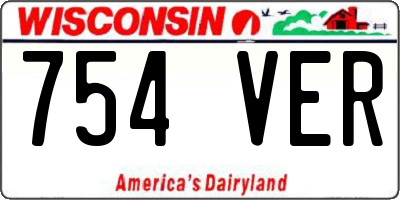 WI license plate 754VER