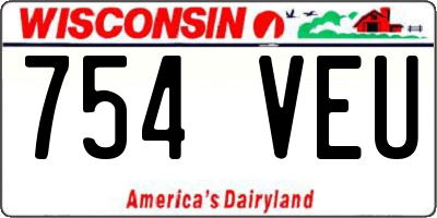 WI license plate 754VEU