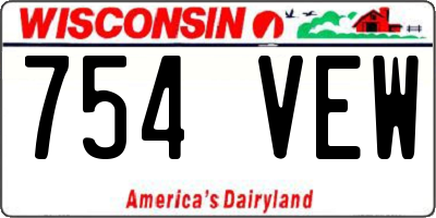 WI license plate 754VEW
