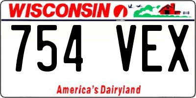 WI license plate 754VEX