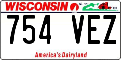 WI license plate 754VEZ