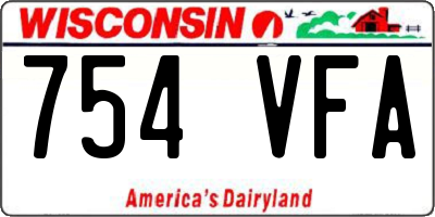 WI license plate 754VFA