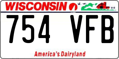 WI license plate 754VFB