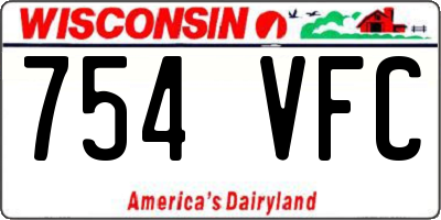 WI license plate 754VFC