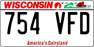 WI license plate 754VFD