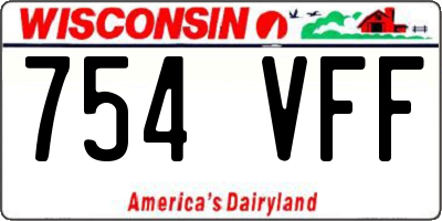 WI license plate 754VFF