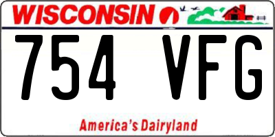 WI license plate 754VFG