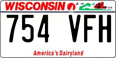 WI license plate 754VFH