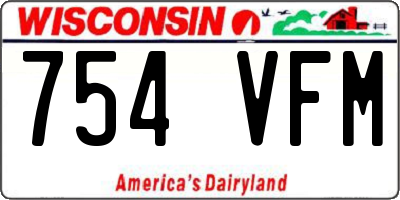 WI license plate 754VFM