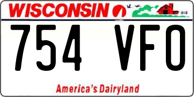 WI license plate 754VFO