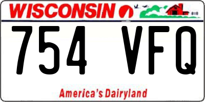 WI license plate 754VFQ
