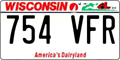 WI license plate 754VFR