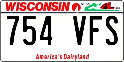 WI license plate 754VFS