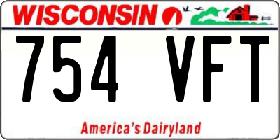 WI license plate 754VFT