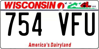 WI license plate 754VFU