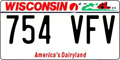 WI license plate 754VFV