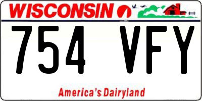 WI license plate 754VFY