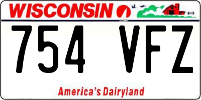 WI license plate 754VFZ