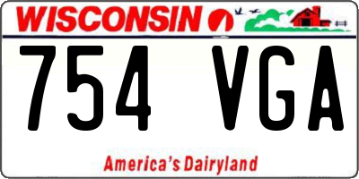 WI license plate 754VGA