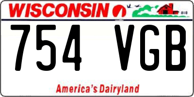 WI license plate 754VGB