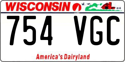 WI license plate 754VGC