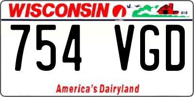 WI license plate 754VGD