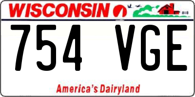 WI license plate 754VGE